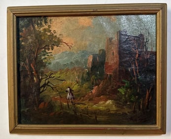 PAINTING OF A CASTLE SCENE