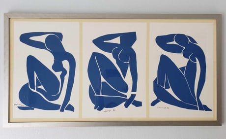 MATISSE TRIPTYCH PRINT "BLUE NUDE I, II, III"