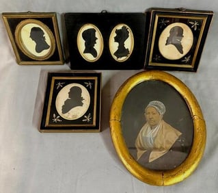 COLLECTION OF VINTAGE SILHOUETTE CAMEOS AND PHOTO