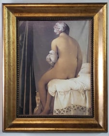 GILT FRAMED GICLEE PRINT OF "THE BATHER" BY INGRES