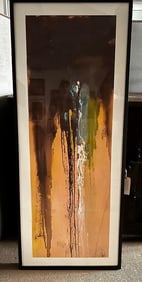 LARGE ABSTRACT OIL ON PAPER SIGNED BY ARTIST FILIPPO IOCO