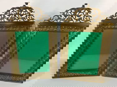 PAIR OF NEOCLASSICAL FRENCH STYLE HEAVY BRONZE PICTURE FRAMES