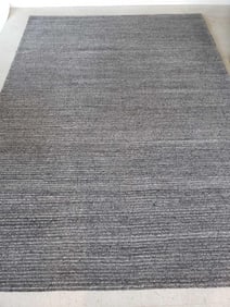 MARLED CHARCOAL HANDWOVEN WOOL RUG BY RESTORATION HARDWARE 10' X 14'