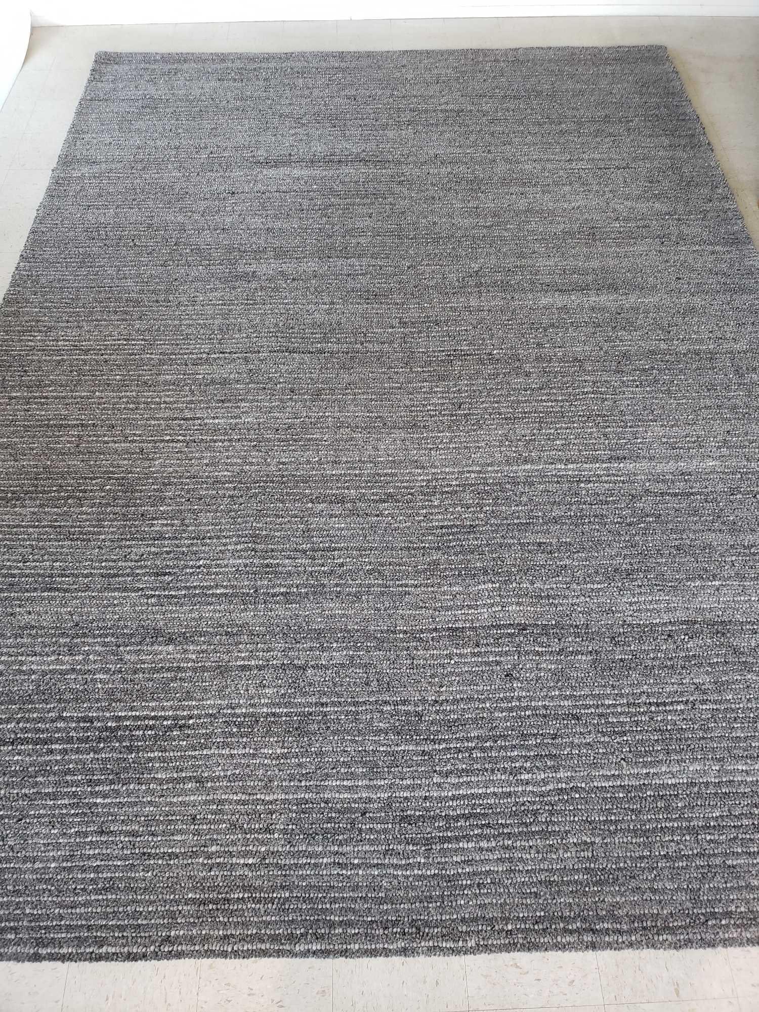 MARLED CHARCOAL HANDWOVEN WOOL RUG BY RESTORATION HARDWARE 10' X 14' (1 of 12)