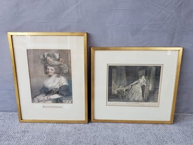 LIVING ESTATE OF JOSEPH RODANO: PAIR OF TWO FRAMED NICHOLAS FRANCOIS REGNAULT PIECES