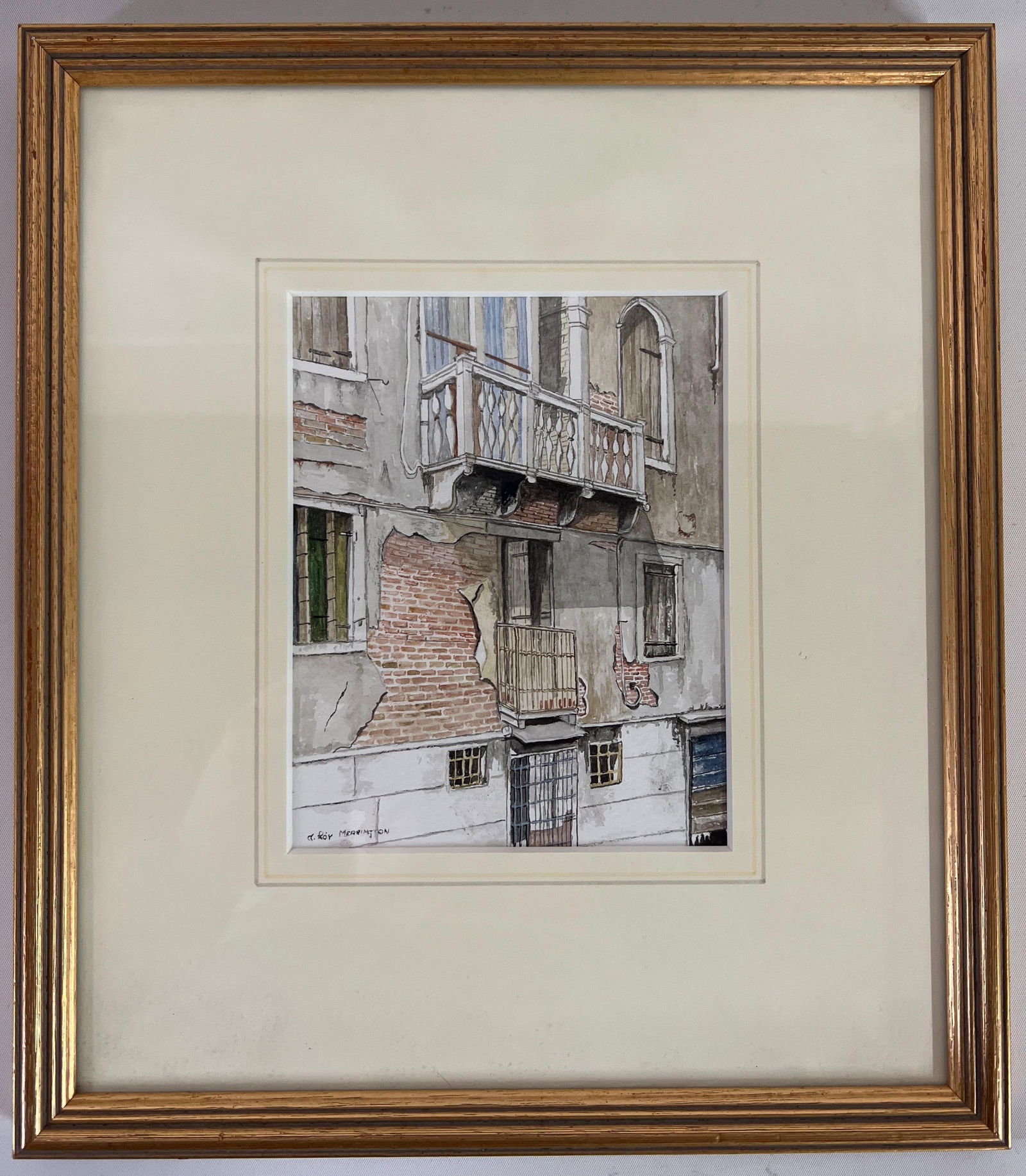 VENETIAN BUILDING WATERCOLOR PAINTING A. ROY MERRINGTON (1 of 4)