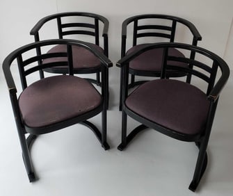 FOUR JOHN R. ECKEL JR. BAUHAUS STYLE DANISH DINING OR GAME CHAIRS