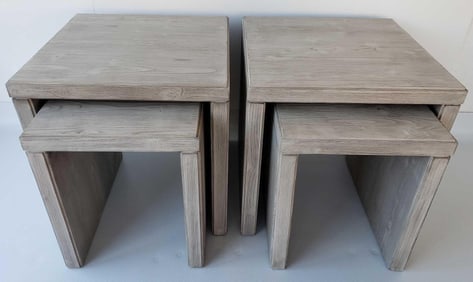 WILLIAMS-SONOMA "SANTA ROSA" NESTING SIDE TABLES 22" X 22" X 22" TALLEST