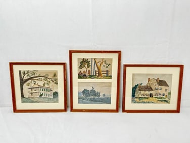COLLECTION OF FOUR "OLD LONG ISLAND" THEMED WATERCOLORS