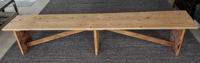 RECLAIMED WOOD RUSTIC BENCH 20.5" X 102"(8.5') X 17.5"