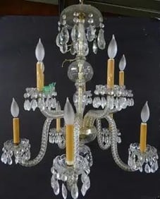 VINTAGE EIGHT LIGHT CRYSTAL CHANDELIER