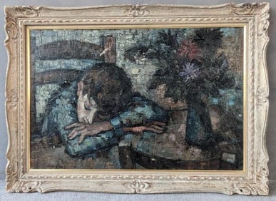 GEORGES RIVAL (FRENCH, 20C) OIL ON CANVAS, "SWEET DREAMS"