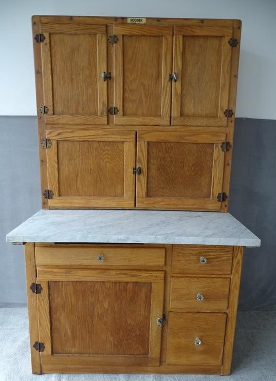 VINTAGE HOOSIER PANTRY CABINET WITH NEW MARBLE WORKTOP (1 of 16)
