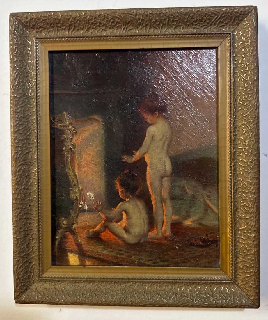 AFTER PAUL PEEL, CHILDREN BY THE FIRE (1 of 2)