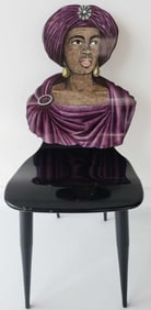 PIERO FORNASETTI "MORO" DECORATED SIDE CHAIR (1993)