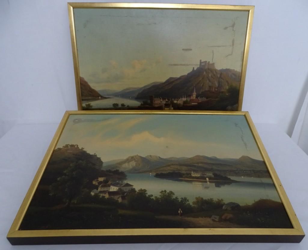 SET OF TWO OIL ON BOARD, LATE 19TH/EARLY 20TH CENTURY GENRE PAINTINGS IN THE MANNER OF EDWARD HEIN (1 of 20)