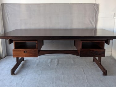 BRAZILIAN ROSEWOOD MID-CENTURY MODERN PARTNERS DESK BY SERGIO RODRIGUES