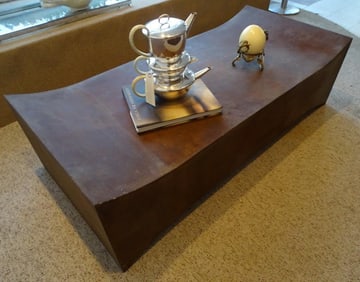 INDUSTRIAL OXIDIZED STEEL THREE TIER SHELF | COFFEE TABLE