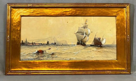 SYDNEY A. MULHOLLAND VINTAGE NAUTICAL THEMED WATERCOLOR PAINTING