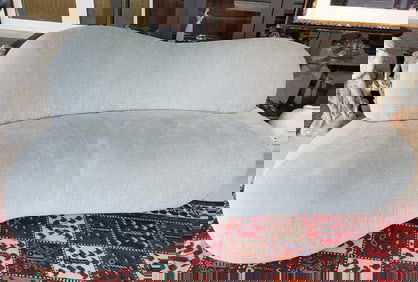 VINTAGE AQUA SOFA 34.5" X 84" X 40"