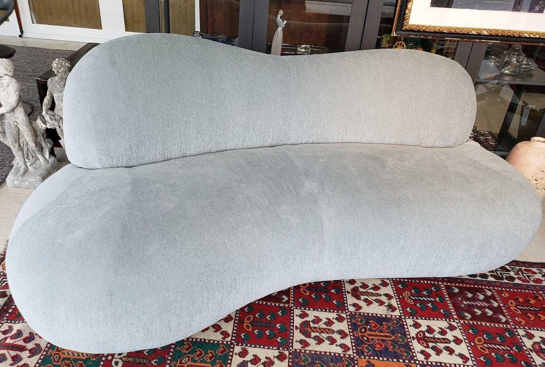 VINTAGE AQUA SOFA 34.5" X 84" X 40" (1 of 10)