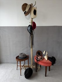 COLLECTION OF TEN VINTAGE HATS INCLUDING FASCINATORS FROM NELLIE LOUISE, MARSHALL FIELD, AND SAKS