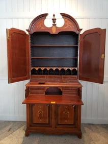 ANTIQUE SECRETAIRE ABATTANT WITH MARQUETRY INLAY