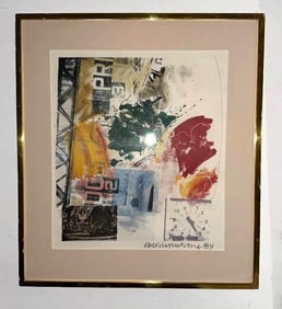 ROBERT RAUSCHENBERG, SIGNED ROCI ANNOUNCEMENT COLOR OFFSET LITHOGRAPH
