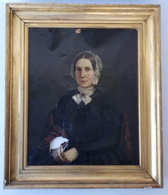 19TH CENTURY AMERICAN SCHOOL PORTRAIT OF A LADY C. 1835