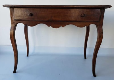 18TH/19TH CENTURY FRENCH LOUIS XV STYLE WALNUT SINGLE DRAWER WORK TABLE | DESK