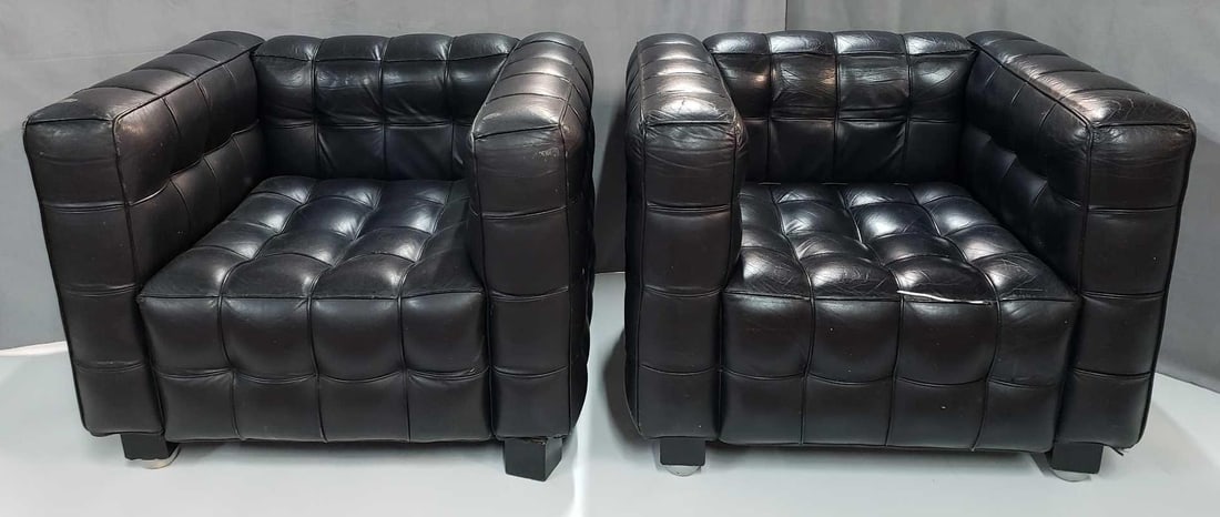 TWO VINTAGE REPRODUCTION KUBUS CLUB CHAIRS (1 of 15)