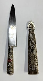 ATAHUALPA TANDOORI GAUCHO KNIFE WITH ALPACA SILVER HANDLE AND SHEATH