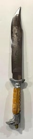 LARGE MEXICAN BONE HANDLE BOWIE WITH EAGLE POMMEL