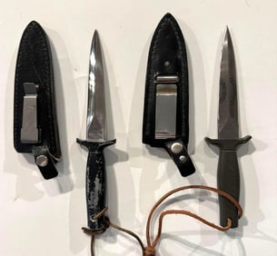 LOT OF 2 VINTAGE BOOT KNIVES WITH SHEATHS
