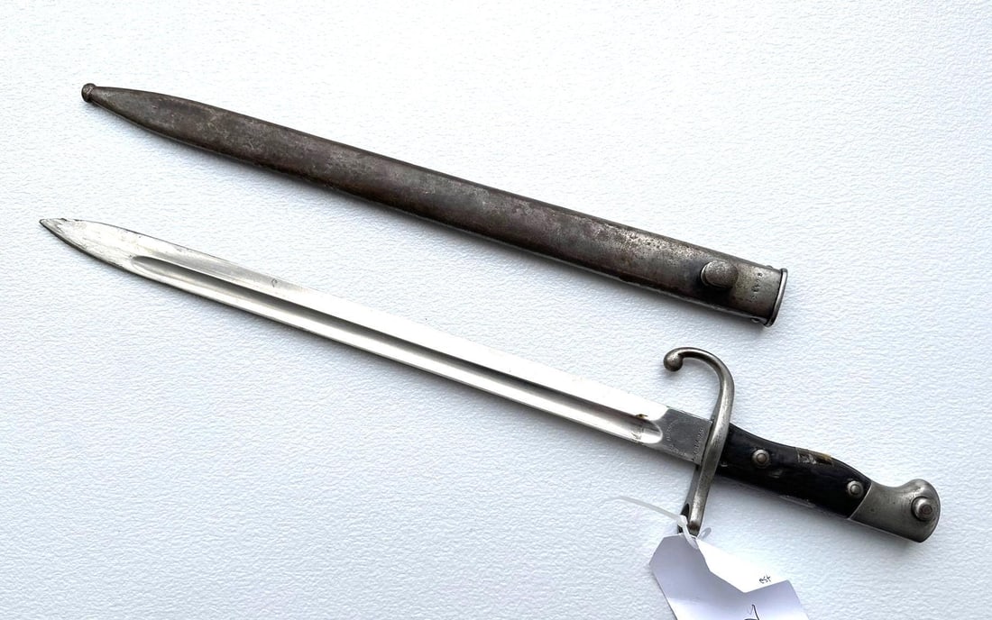 WYERSBERG AND KIRSCHBAUM ARGENTINE M1909: 21" LONG Weyersberg, Kirschbaum & Co. (WKC) Argentine M1909 Mauser bayonet, a bayonet commonly associated with the Argentine Mauser rifle, Model 1909. These were produced in Germany for export