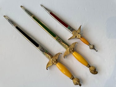 SET OF THREE LETTER OPENER SWORDS