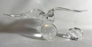 PAIR OF STEUBEN CRYSTAL BALD EAGLE FIGURINES