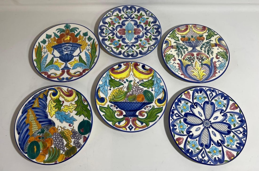 COLLECTION OF SIX MAC'B FRENCH FLORAL SALAD PLATES (1 of 14)