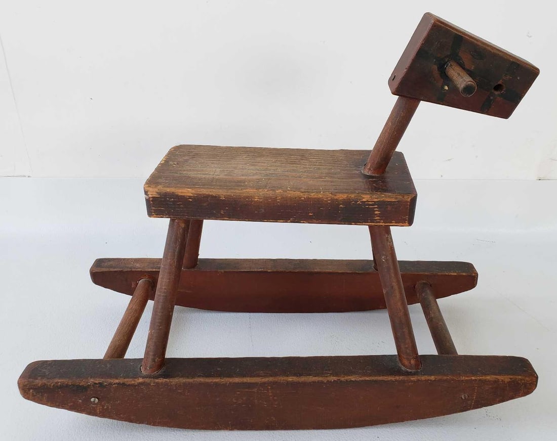 VINTAGE PRIMITIVE FOLK ART PINE ROCKING HORSE (1 of 11)