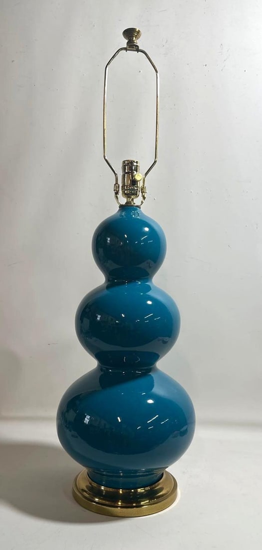 CONTEMPORARY BLUE CERAMIC TABLE LAMP (1 of 6)