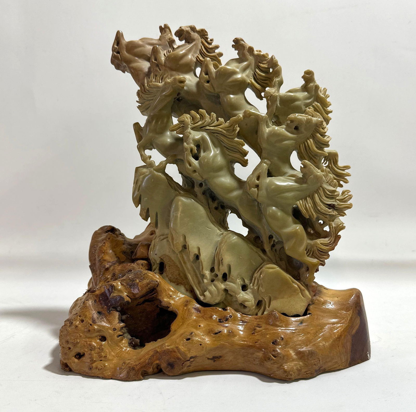 ASIAN SOAPSTONE HORSE SCULPTURE (1 of 8)