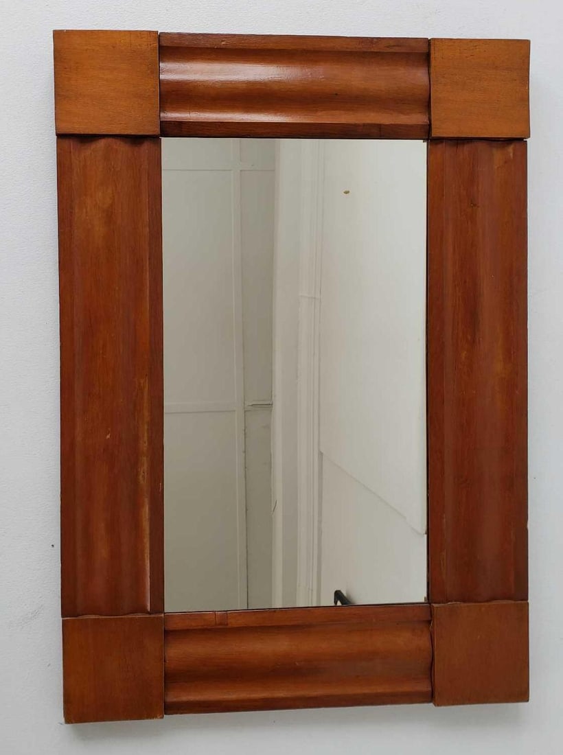 VINTAGE PINE FRAMED MIRROR WITH FLUTED DETAIL (1 of 8)