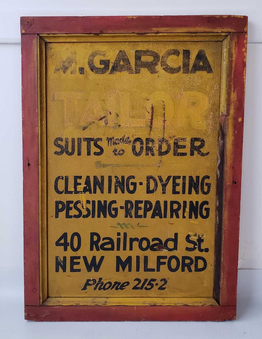 VINTAGE TWO SIDED TIN ADVERTISING SIGN (1 of 10)