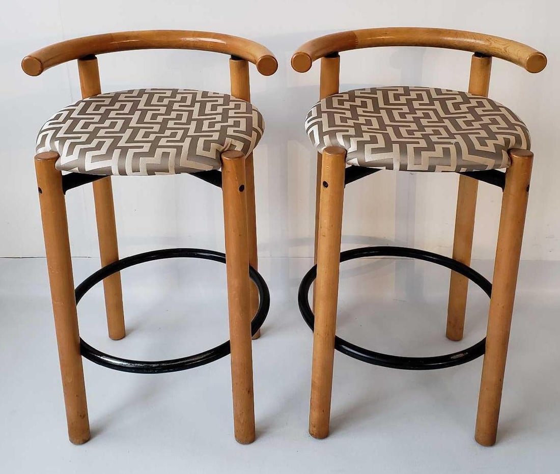 PAIR OF LUBKE POSTMODERN BAR STOOLS (1 of 11)
