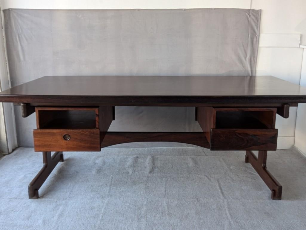 BRAZILIAN ROSEWOOD MID-CENTURY MODERN PARTNERS DESK BY SERGIO RODRIGUES (1 of 16)