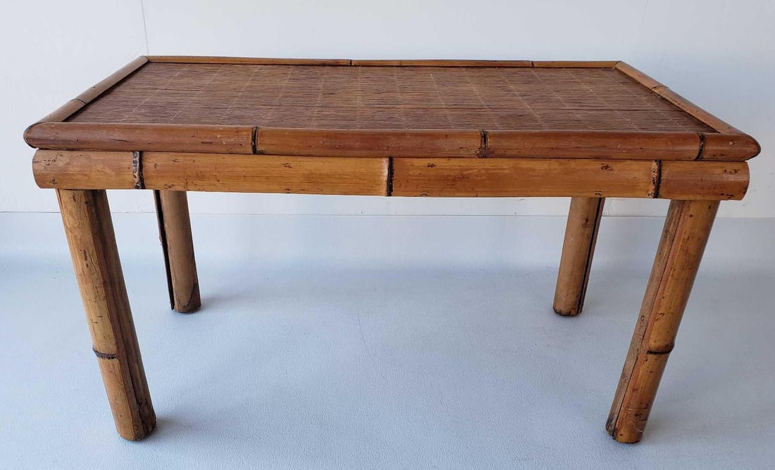 VINTAGE BAMBOO AND SPLIT REED COFFEE/SIDE TABLE (1 of 11)