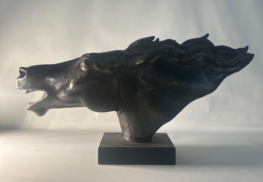 CERAMIC HORSE HEAD SCULPTURE (1 of 10)