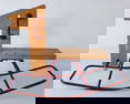 MID-CENTURY WOOD AND TUBULAR STEEL ROCKING HORSE MADE IN HUNGARY