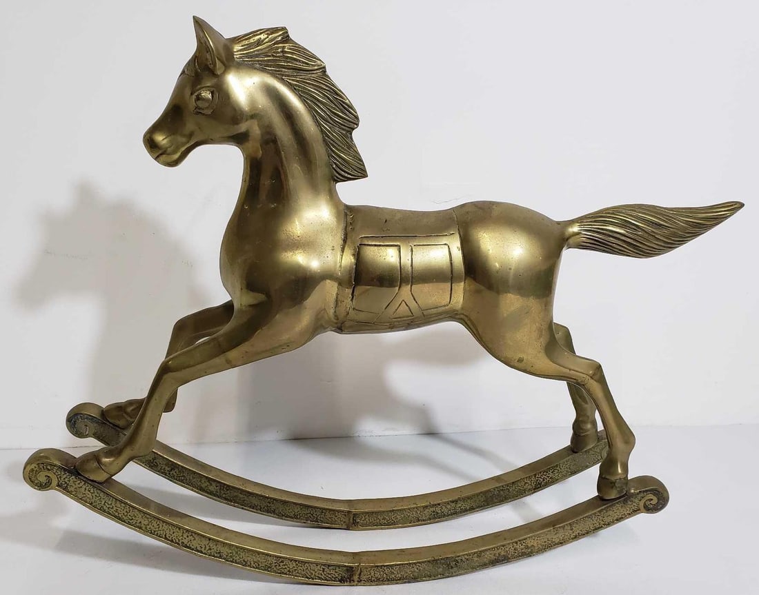 VINTAGE BRASS ROCKING HORSE (1 of 7)
