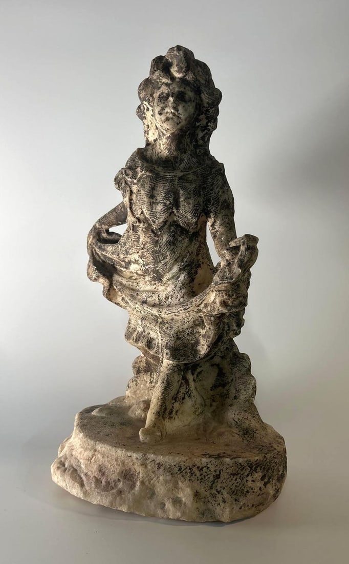 CARVED STONE STATUE OF YOUNG MAIDEN (1 of 7)